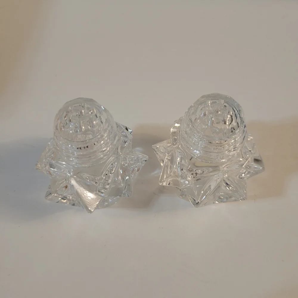 Vintage Crystal Salt Perry Shaker Set Of 2